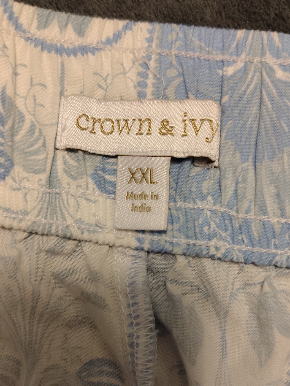 crown & ivy Light Blue and White Floral Shorts